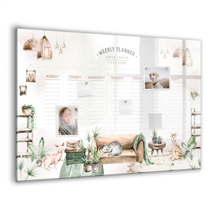 Mágneses tábla, Coloray, Hangulatos lakástervező, Többszínű, 100x70 cm, Fekete marker, 00088458