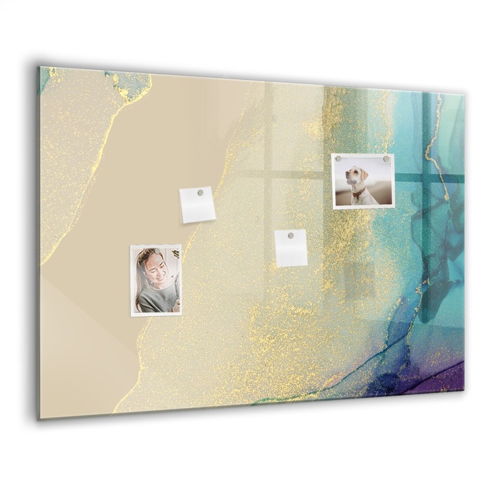 Mágneses tábla, Coloray, Színes márvány, Többszínű, 100x70 cm, Fekete marker, 00260221