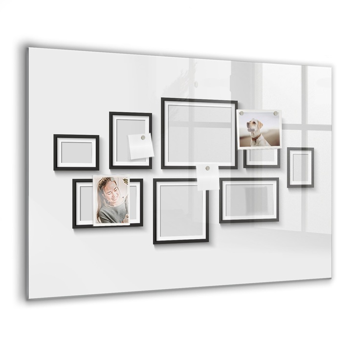 Tabla magnetica, Coloray, Cadru negru, Negru, 100 x 70 cm, Magneti, Marker negru, 010640700030300089037