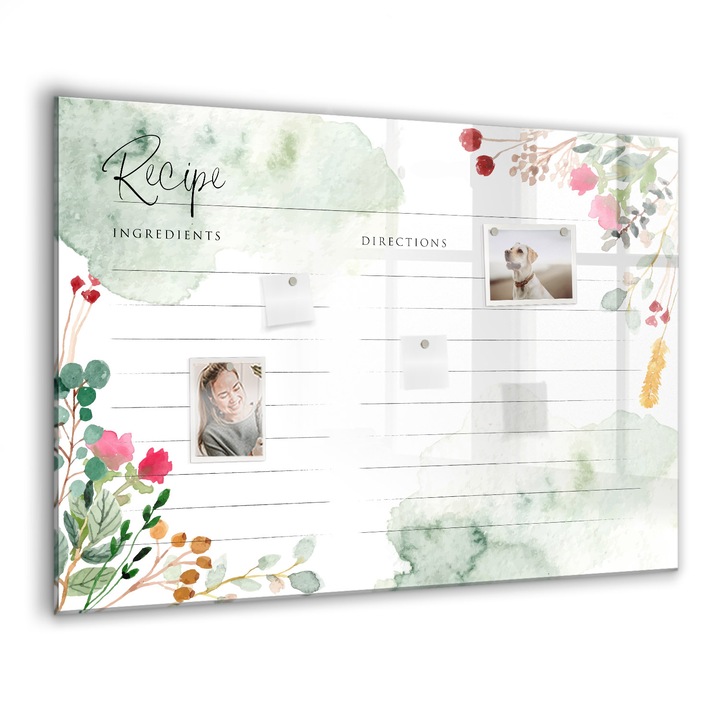 Mágneses tábla, Coloray, Hely a recepthez, Többszínű, 100x70 cm, Fekete marker, 00260223