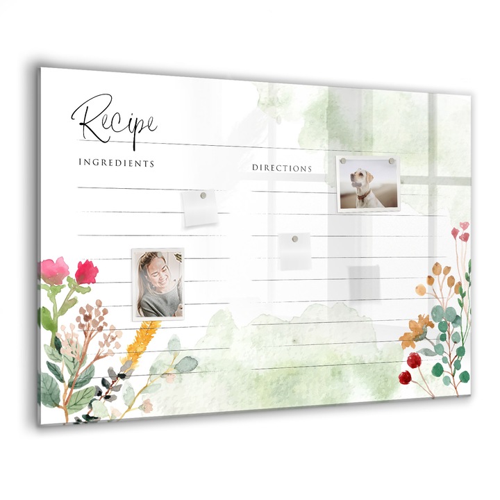 Mágneses tábla, Coloray, Hely a recepthez, Többszínű, 100x70 cm, Fekete marker, 00260224