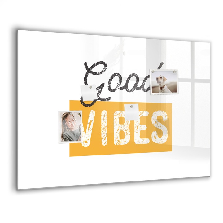 Mágneses tábla, Coloray, Inspiráló mondat, Szürke, 100x70 cm, Fekete marker, 00088424