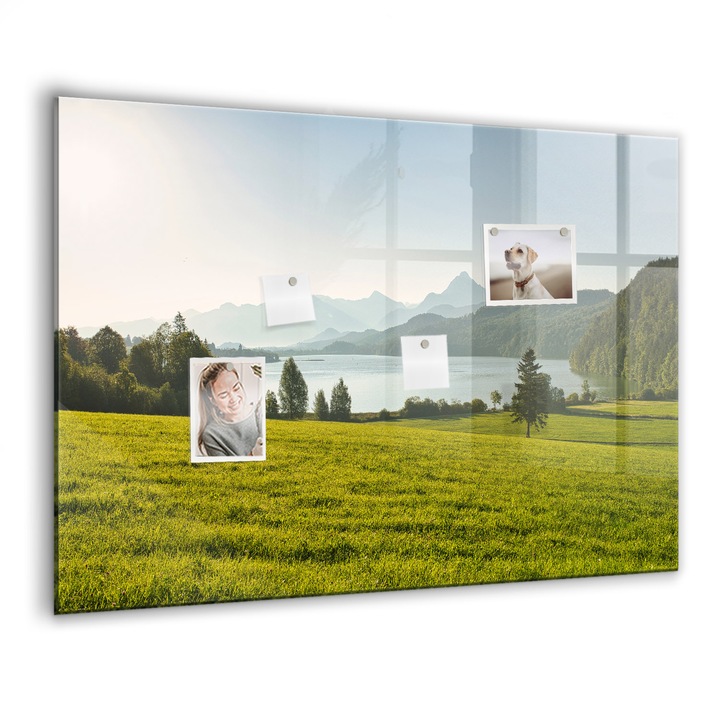 Mágneses tábla, Coloray, Hegyek mező, Zöld, 100x70 cm, Fekete marker, 00088418