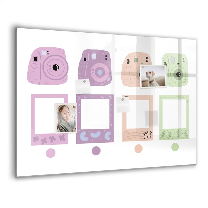 Mágneses tábla, Coloray, Fényképezőgép készlet, Többszínű, 100x70 cm, Fekete marker, 00088347