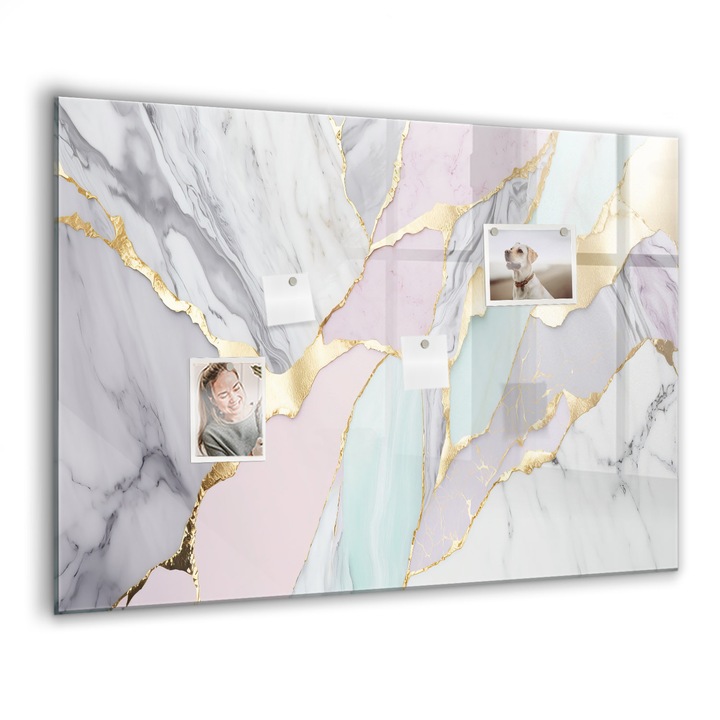 Mágneses tábla, Coloray, Márvány minta, Többszínű, 100x70 cm, Fekete marker, 00088291