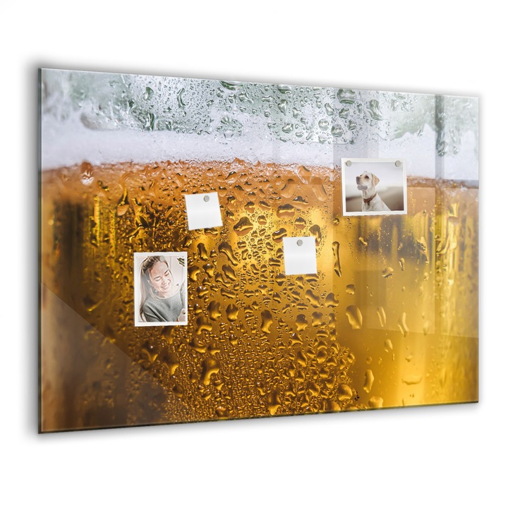 Mágneses tábla, Coloray, Egy korsó sör, Sárga, 100x70 cm, Fekete marker, 00028075