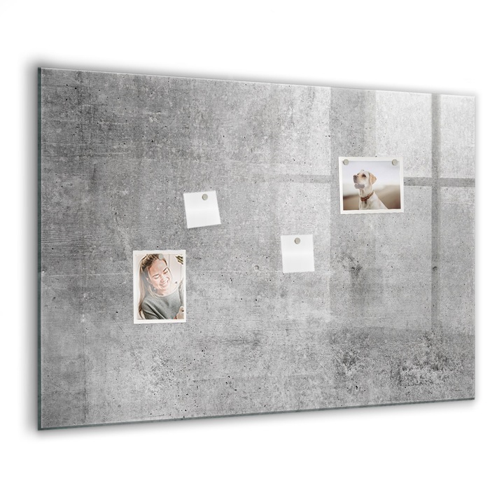 Mágneses tábla, Coloray, Nyers fal, Szürke, 100x70 cm, Fekete marker, 00027807