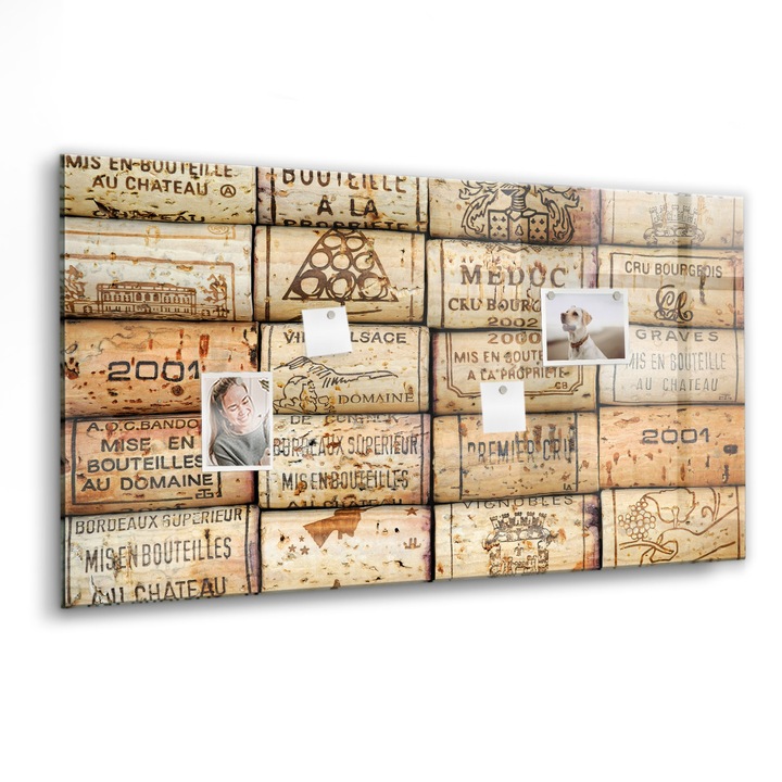 Tabla magnetica, Coloray, Gemuri de trafic de vin, Maro, 120 x 60 cm, Magneti, Marker negru, 010640700040300088477