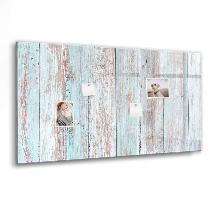 Tabla magnetica, Coloray, Lemn pastelat, Turcoaz, 120 x 60 cm, Magneti, Marker negru, 010640700040300088769