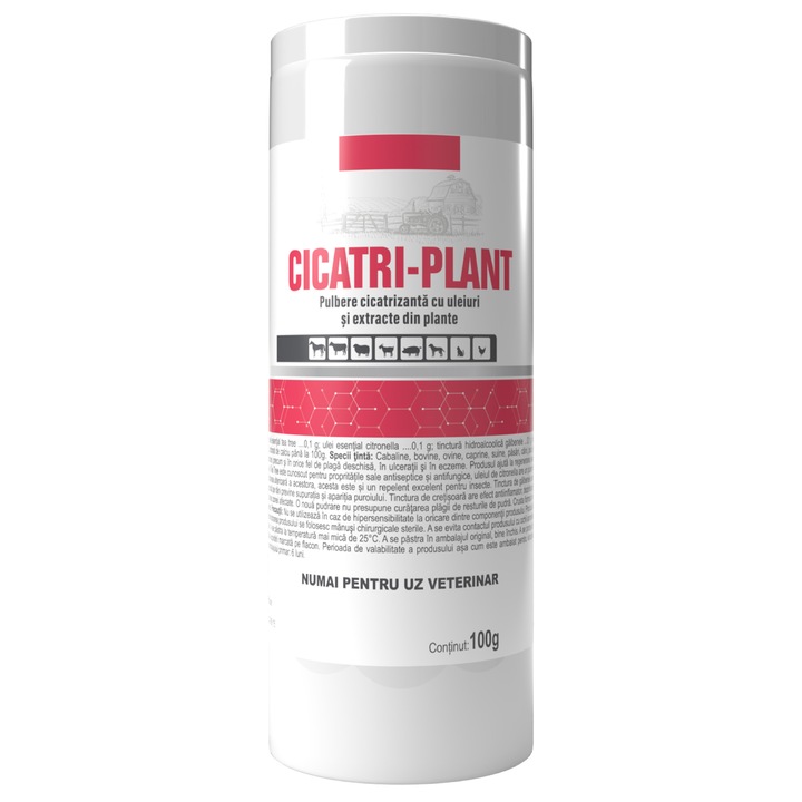 Pulbere cicatrizanta cu uleiuri si extracte din plante, Cicatri Plant, Pasteur, 100 g