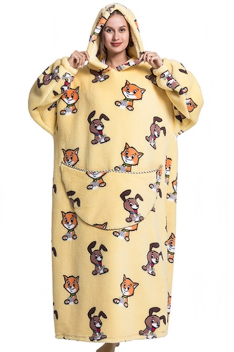 Halat dama, WildFashion, 241281, Poliester, Galben, One Size INTL