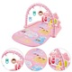Centru de Activitati si Joaca, Saltea Interactiva pentru Copii / Bebe cu Sunete, Multifunctional, Pian si Oglinda Detasabile, Jucarii Zornaitoare, 4 Moduri de Joaca Interactive si Educative, Roz Roz