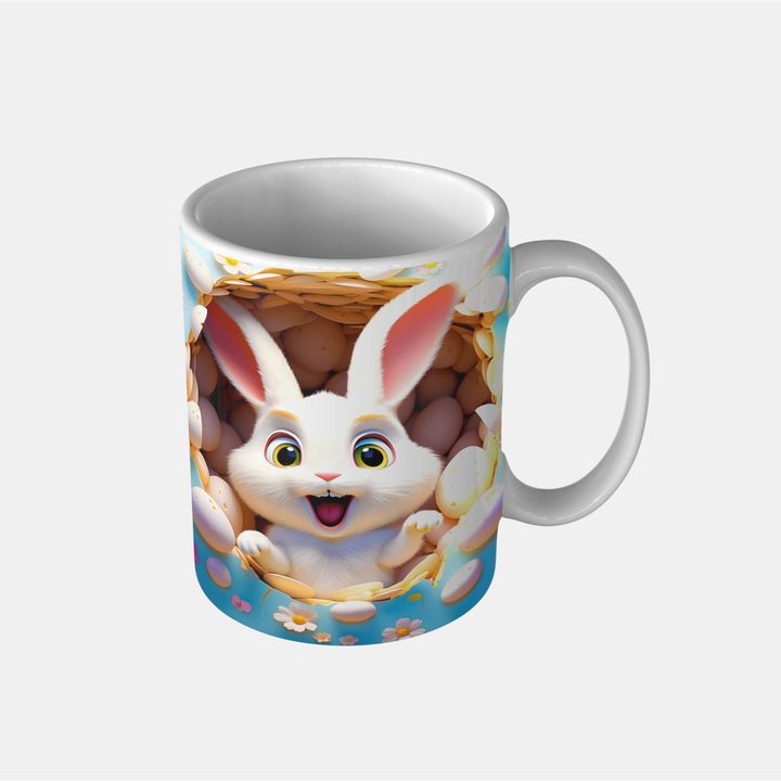 Cana personalizata Paste 25, alb, ceramica, 330 ml