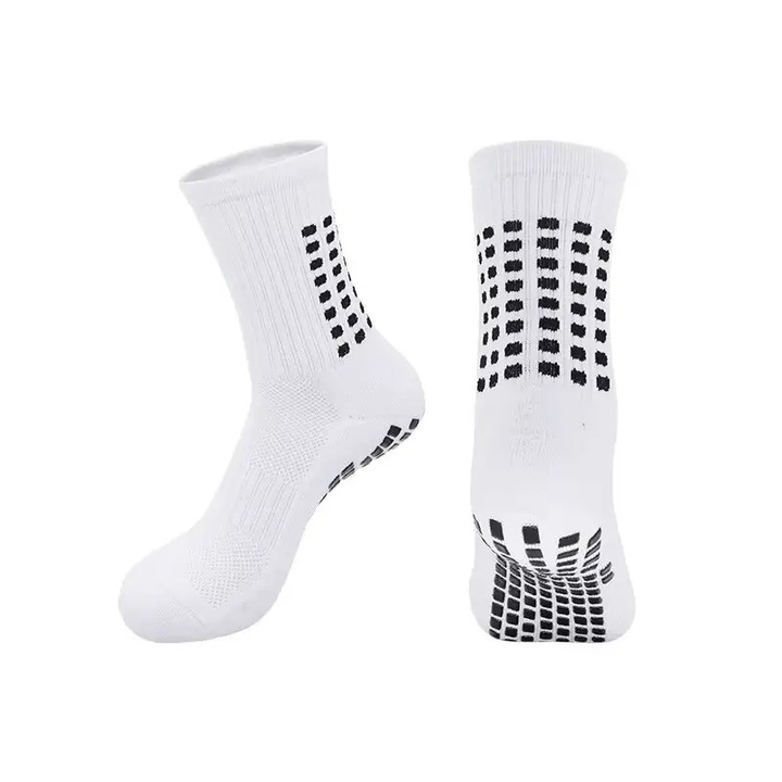 Футболни чорапи Unisex Grip, универсални размери 37-43 EU, бели