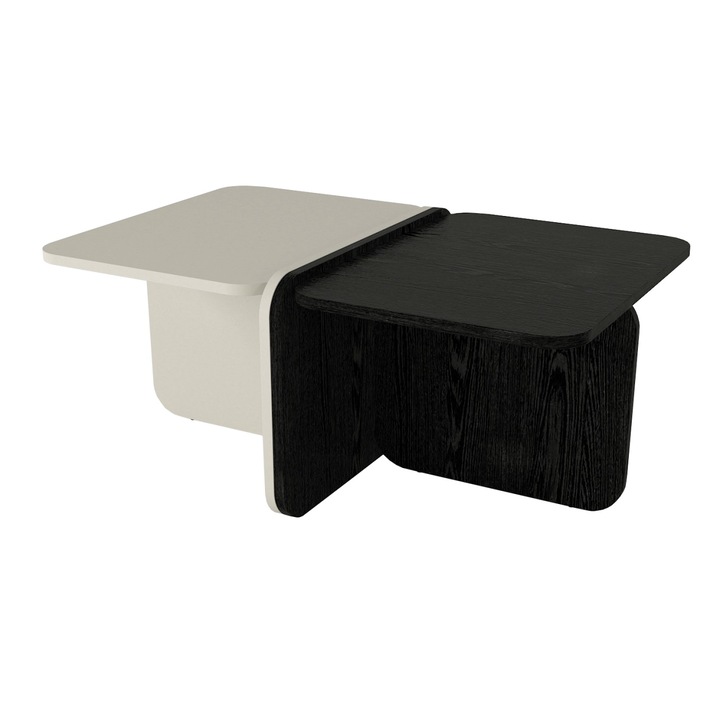 Холна маса Mix UnicUtil, Просторен плот и стабилна конструкция, Минималистичен дизайн с изчистени линии, За модерни дневни, Подходяща за светли, Просторни и съвременни пространства, 93.6 x 60 x 40 см, Кремав/Бял