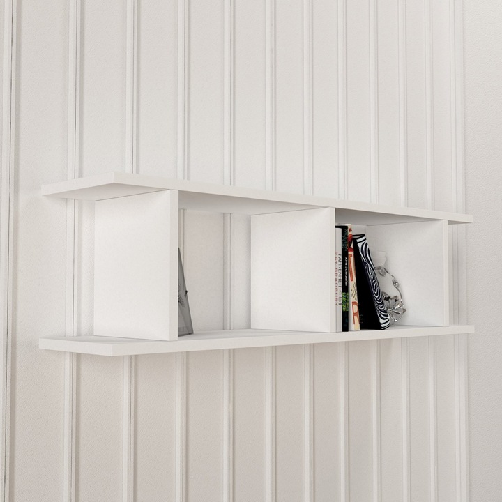 Etajera de Perete, Floating Elegance, UnicUtil, 100 x 22 x 27.6 cm, Alb