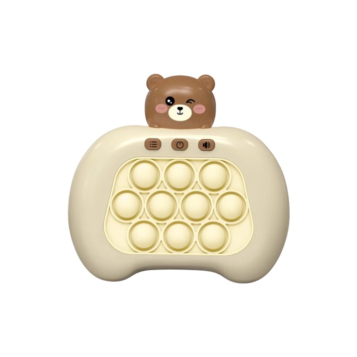 ALPHIMO™ Pop IT Teddy modelljáték, 4 játékmód, 999 szint, szilikon játéktábla, barna