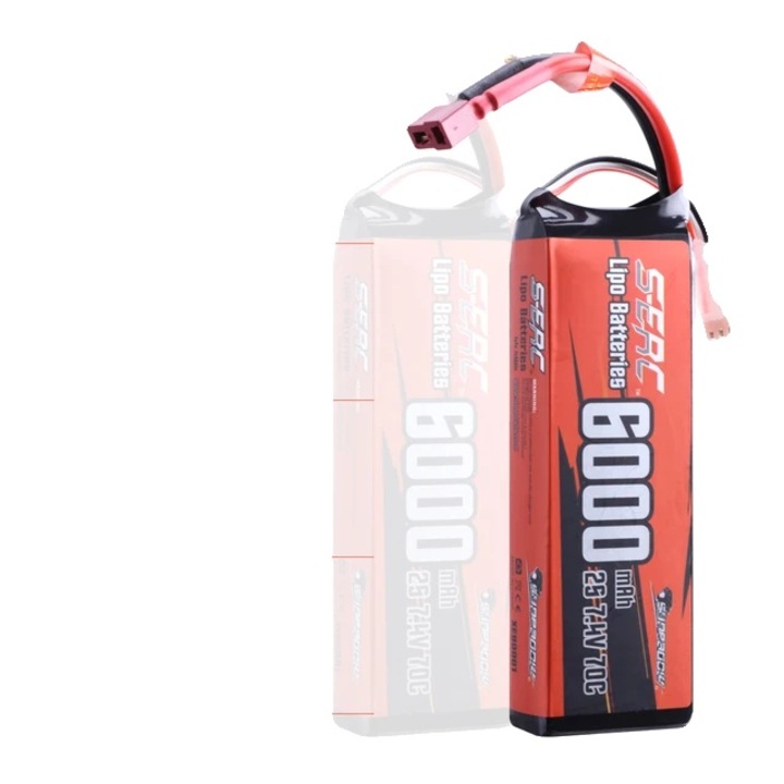 Батерия, 6000mAh, 70C, 7.4V, 137x45x25mm, червена