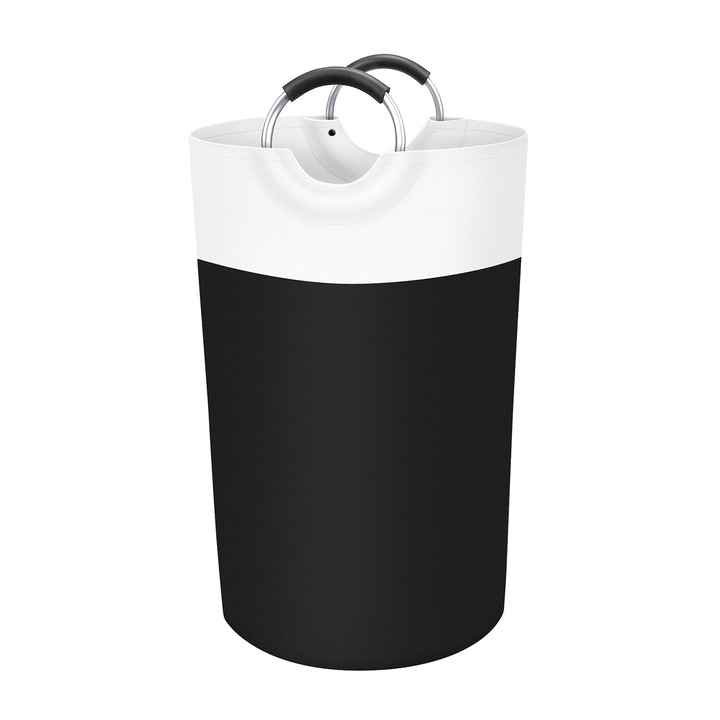 Cos de rufe pliabil, Textil, Impermeabil, 38x38x79cm, Capacitate 90l, Negru