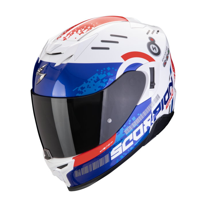 Цялостна каска за мотоциклет SCORPION EXO-520 Evo Air Titan White / Blue / Red размер M