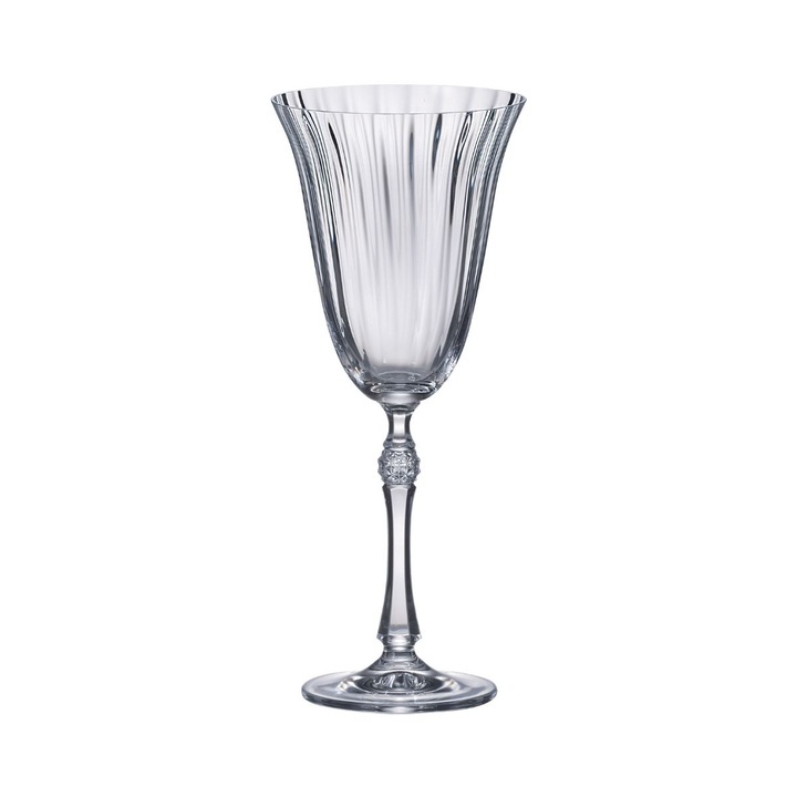 Комплект от 6 чаши за червено вино, Bohemia Royal Crystal, 350 мл, Waterfall