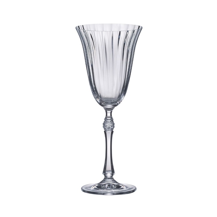 Комплект 6 чаши за бяло вино, Bohemia Royal Crystal, 250 мл, водопад