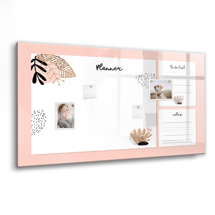 Tabla magnetica, Coloray, Note de planificator, Alb, 120 x 60 cm, Magneti, Marker negru, 010640700040300088683