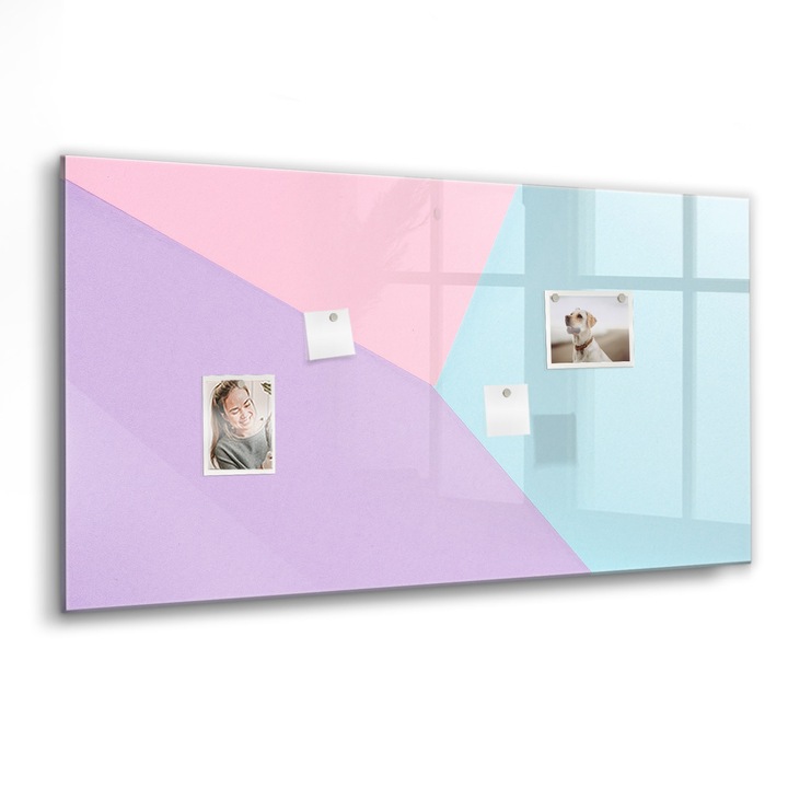 Tabla magnetica, Coloray, Model pastel, Multicolor, 120 x 60 cm, Magneti, Marker negru, 010640700040300088679