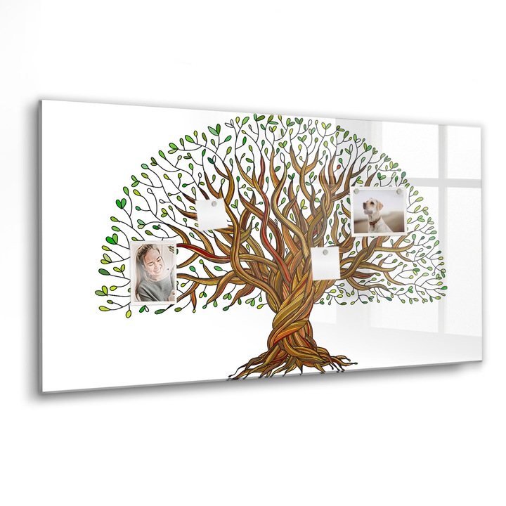 Tabla magnetica, Coloray, Arborele de radacina, Maro, 120 x 60 cm, Magneti, Marker negru, 010640700040300088639