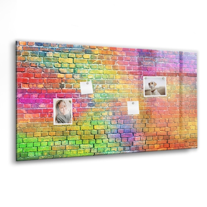 Tabla magnetica, Coloray, Perete pictat, Multicolor, 120 x 60 cm, Magneti, Marker negru, 010640700040300088635