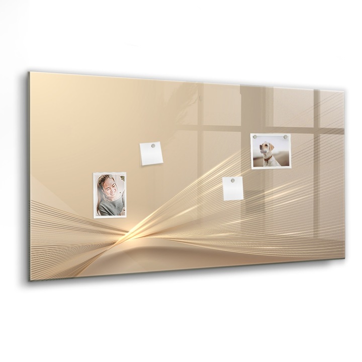 Tabla magnetica, Coloray, Lumina abstracta, Auriu, 120 x 60 cm, Magneti, Marker negru, 010640700040300088546