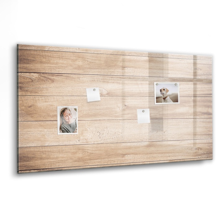 Tabla magnetica, Coloray, Textura din lemn, Maro, 120 x 60 cm, Magneti, Marker negru, 010640700040300088557