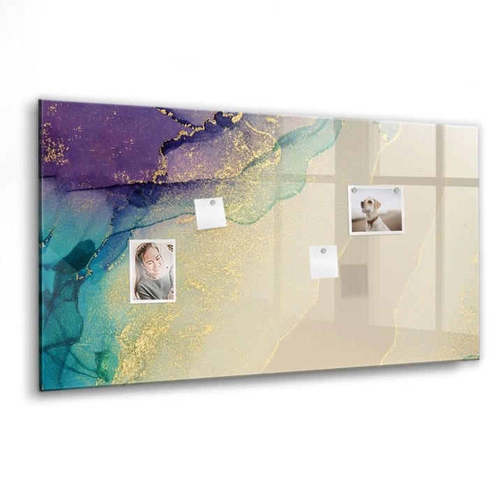 Tabla magnetica, Coloray, Abstractie eleganta, Multicolor, 120 x 60 cm, Magneti, Marker negru, 010640700040300260220