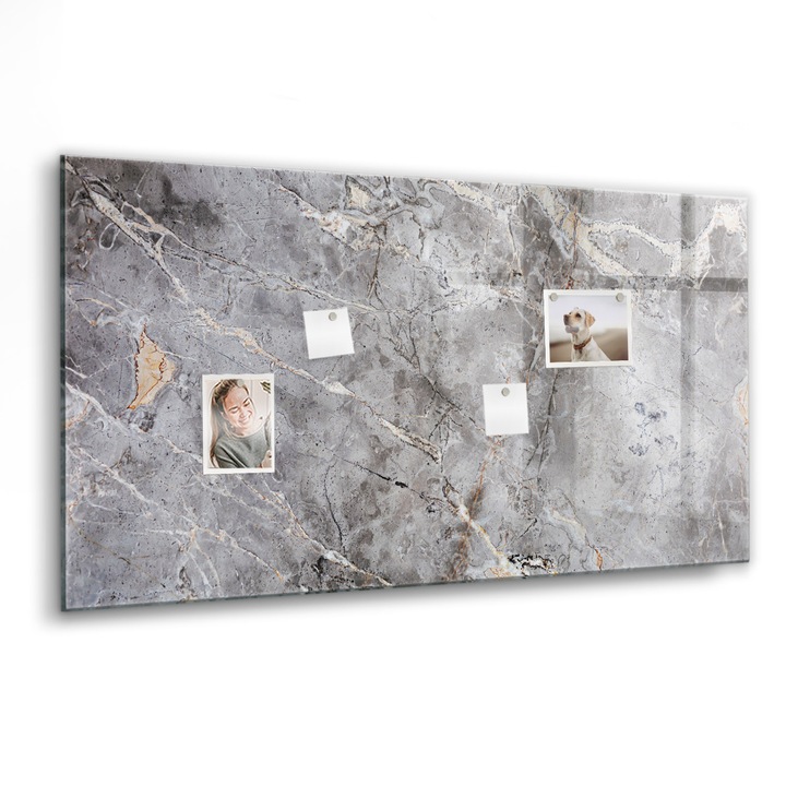 Tabla magnetica, Coloray, Model de marmura, Gri, 120 x 60 cm, Magneti, Marker negru, 010640700040300077326