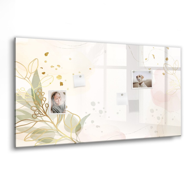 Tabla magnetica, Coloray, Abstractia pastelata, Multicolor, 120 x 60 cm, Magneti, Marker negru, 010640700040300260229