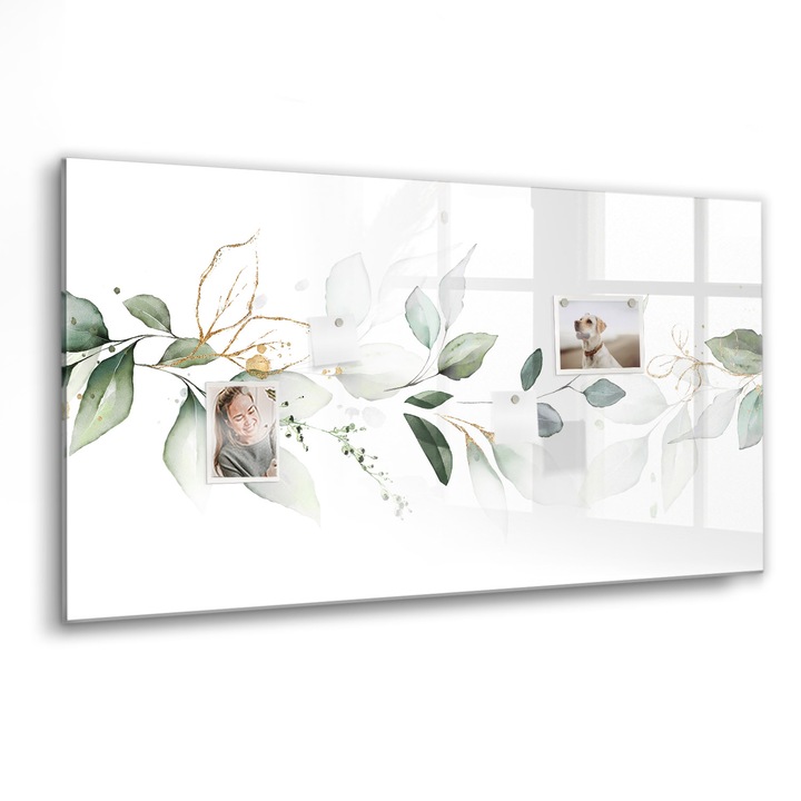 Tabla magnetica, Coloray, Abstractia listei, Verde, 120 x 60 cm, Magneti, Marker negru, 010640700040300088423