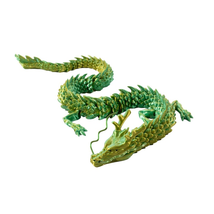 3D sárkány figura, Műanyag, 30cm, 5 év, Zöld