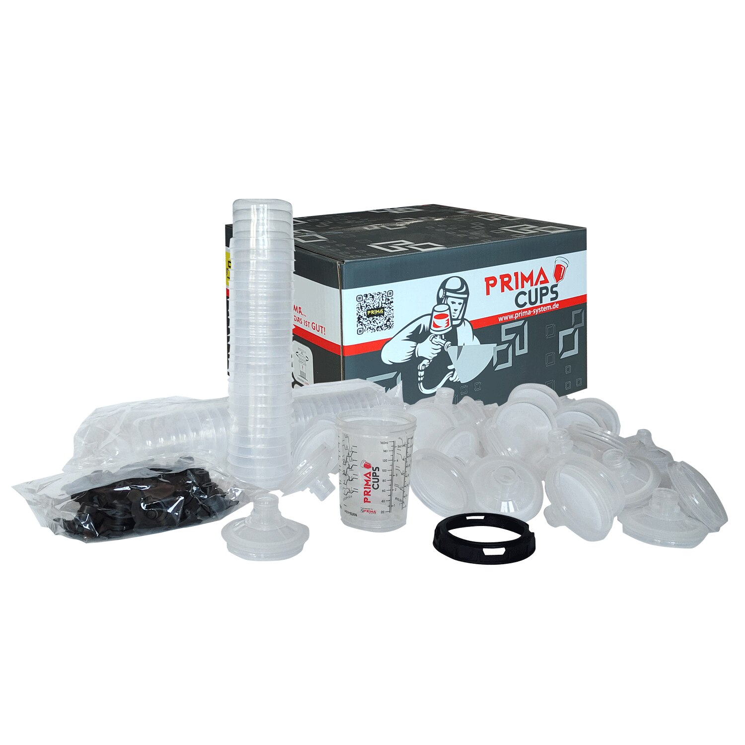 Set 50 de pahare de mixare, Prima Cups, 125 microni, 180 ml - eMAG.ro