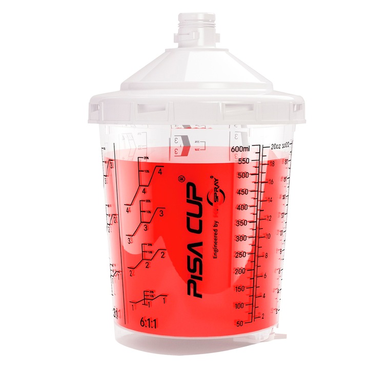 Set 50 de pahare de mixare PISA CUP, 125 microni, 600 ml