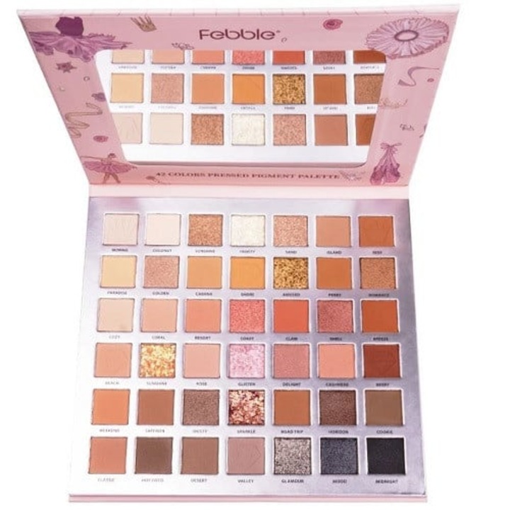 Szemhéjfesték sminkkészlet, Febble, Glory Of Ballet, 42 szemhéjpúder