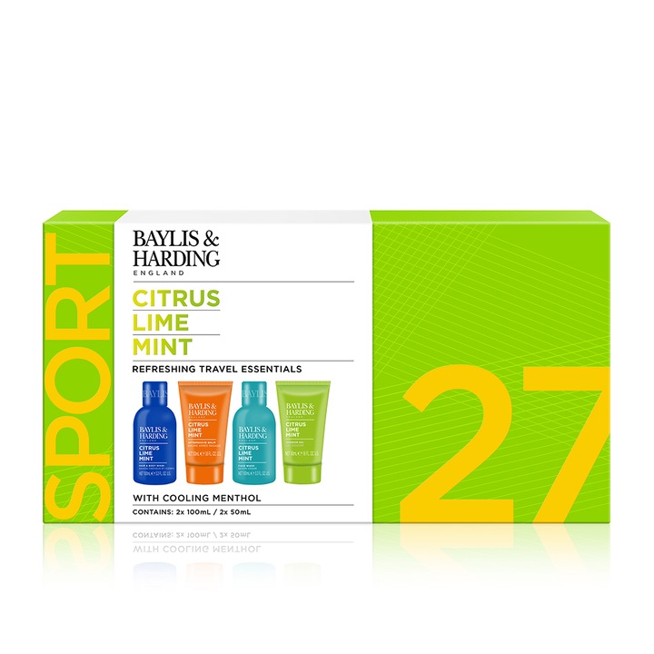 Set cadou pentru barbati cu Lime & Mint Baylis & Harding, 100/100/50/50 ml