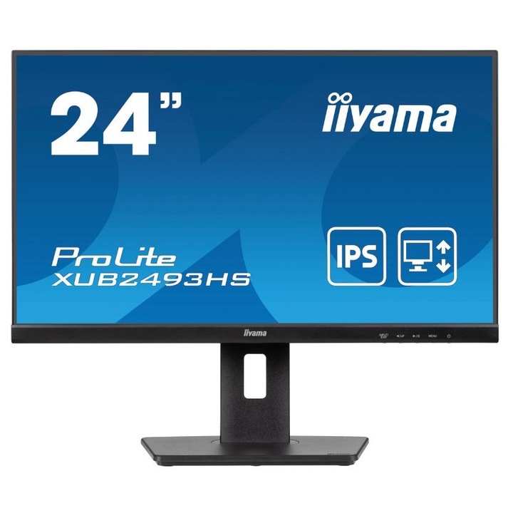 Monitor IPS LED Iiyama 23,8" XUB2493HS-B6, Full HD 1920 x 1080, HDMI, DisplayPort, hangszórók, Pivot, 100 Hz, 05 ms fekete