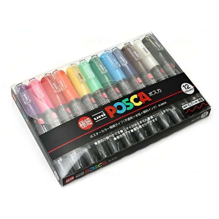 Комплект от 12 маркера Posca Uni PC 1MC 0.7 1 MM Multicolor