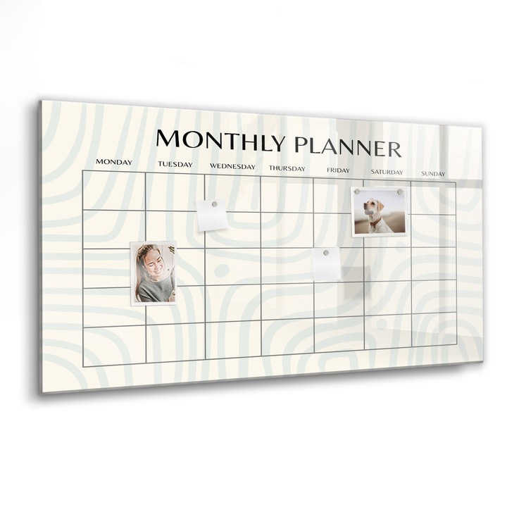 Tabla magnetica, Coloray, Planificator lunar, Multicolor, 120 x 60 cm, Magneti, Marker negru, 010640700040300088350