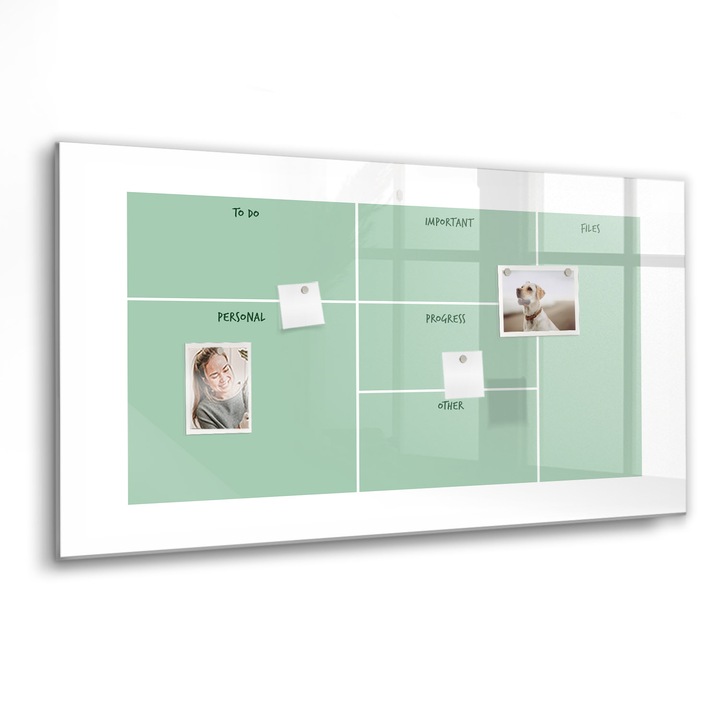 Tabla magnetica, Coloray, Organizator de birouri, Verde, 120 x 60 cm, Magneti, Marker negru, 010640700040300088361