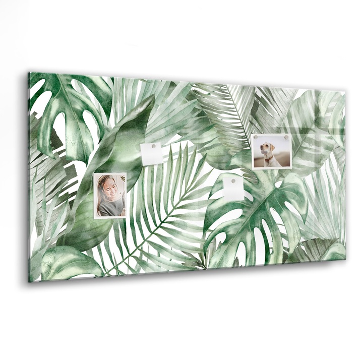 Tabla magnetica, Coloray, Planta frunze, Verde, 120 x 60 cm, Magneti, Marker negru, 010640700040300088343