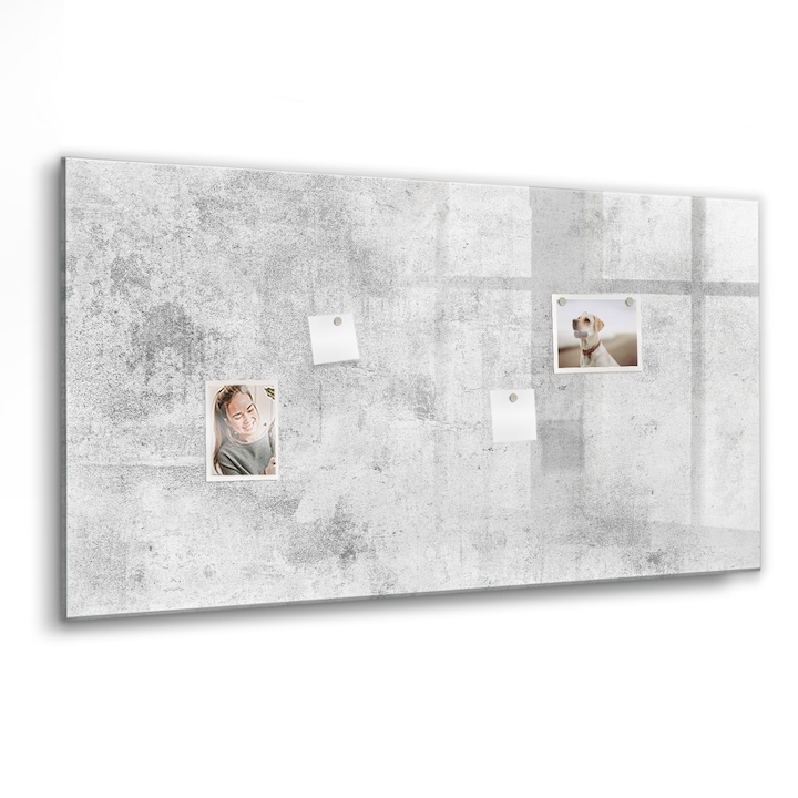 Tabla magnetica, Coloray, Perete de beton, Gri, 120 x 60 cm, Magneti, Marker negru, 010640700040300088279