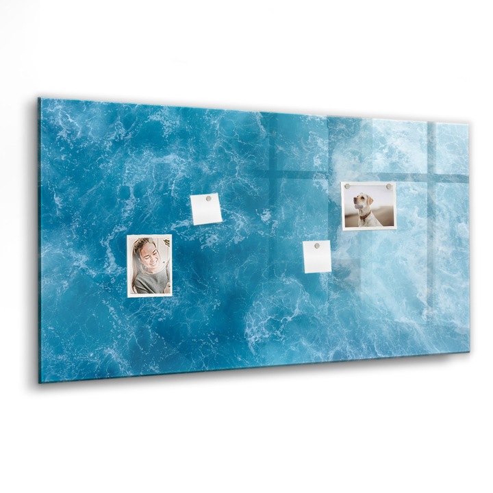 Tabla magnetica, Coloray, Apa de mare, Albastru, 120 x 60 cm, Magneti, Marker negru, 010640700040300020587