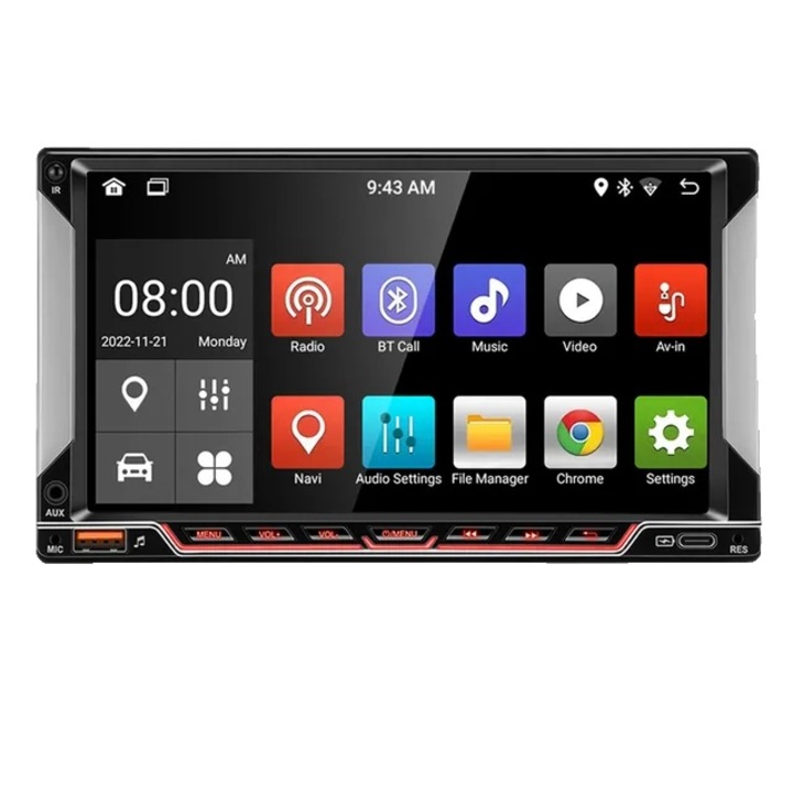 Radio auto multimedia 2 Din, Android 12, ecran 7 inch, Bluetooth, GPS