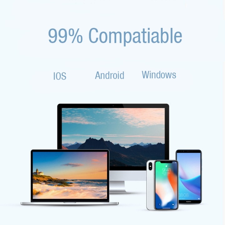 Casti Bluetooth wireless, TWS, Bluetooth 5.0, control tactil, HiFi 4D, baterie mare, compatibilitate universala, alb